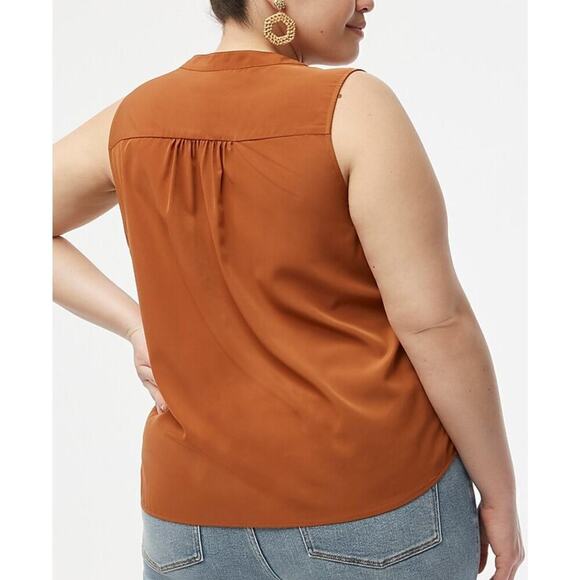 J. Crew Factory Sleeveless V-neck popover top Redwood Branch 3X - Picture 2 of 5